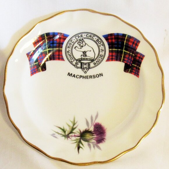 MacPherson Tartan Nut Dish, Made in England, Tartan and Thistle, C369 - Picture 1 of 4